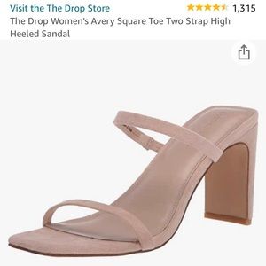 The Drop Avery Square Toe Strap High Heeled Sandal